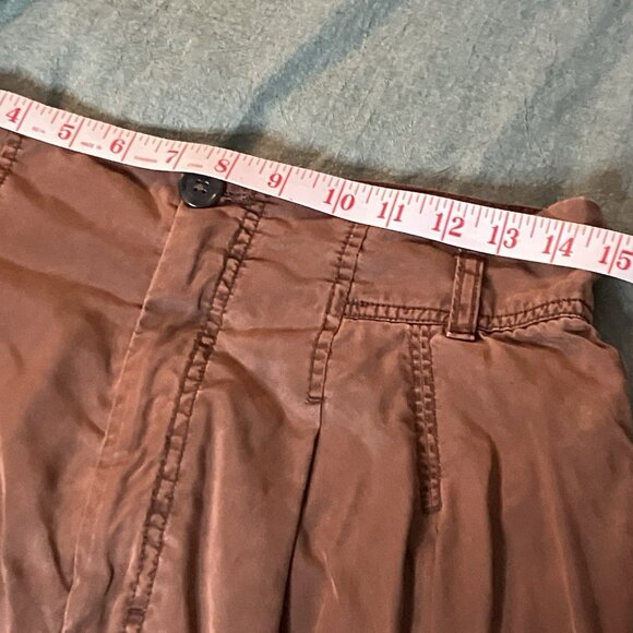 Free People High Waist Pants Womens 8 Maple Brown Boho Pleated Western Cowgirl - Picture 9 of 12